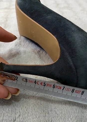 Lacivert Süet Topuklu Kadın Stiletto - Görsel 2