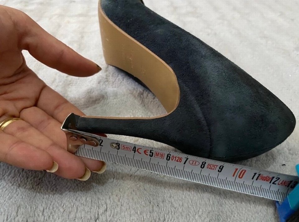 Lacivert Süet Topuklu Kadın Stiletto - Görsel 2