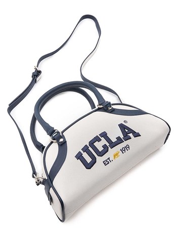 SATILDI Beyaz UCLA Baskılı Fermuarlı Spor Çanta
