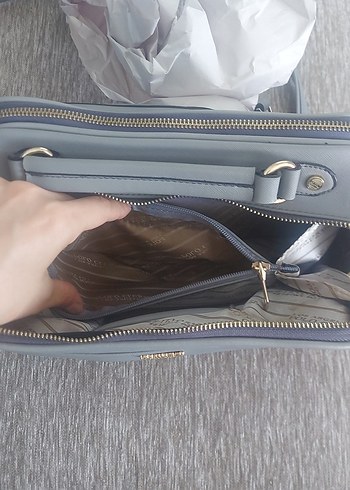 Gri Deri Kadın Çanta - Modern Klasik - Görsel 10