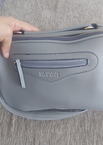 Gri Deri Kadın Çanta - Modern Klasik - Görsel 11