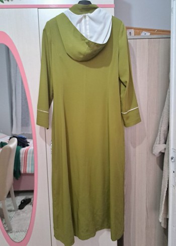 Kadın ceviz yeşili  Uzun Fermuarlı ince Kaban - Görsel 2