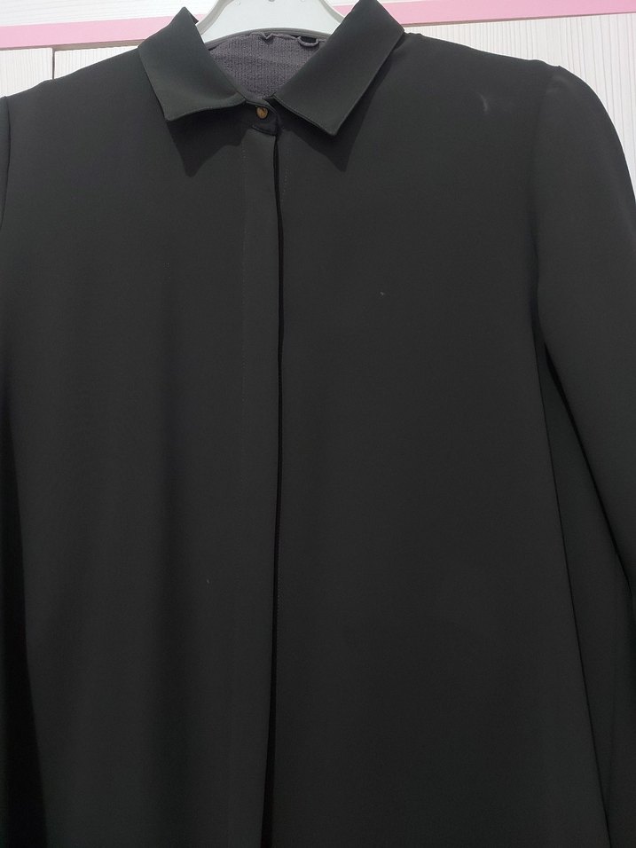 haki yeşil  kumaş gömlek tesettür - Görsel 3