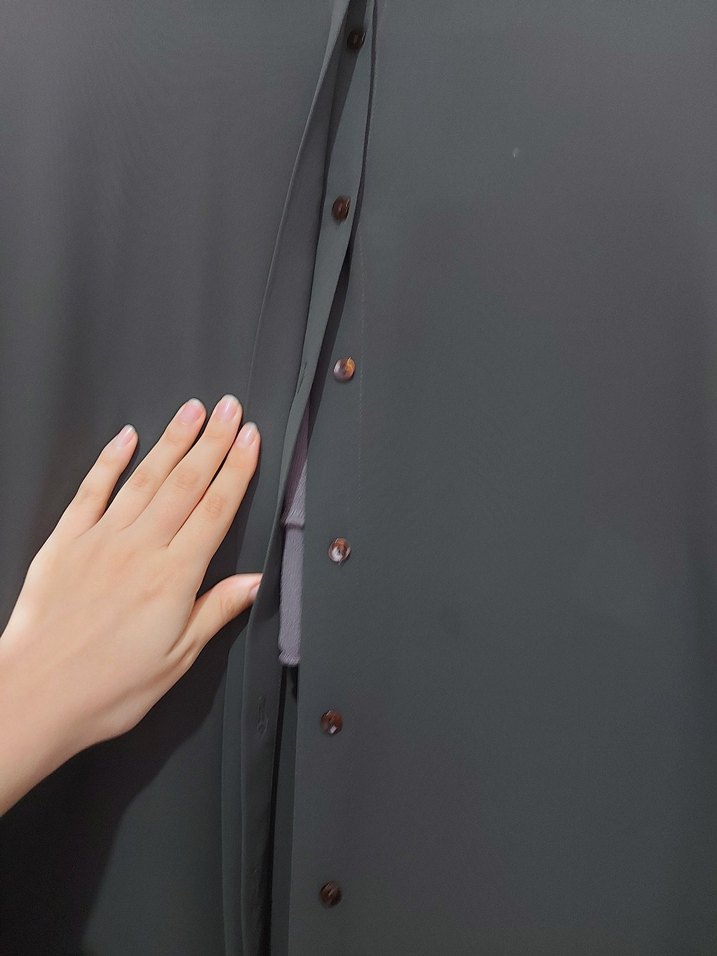 haki yeşil  kumaş gömlek tesettür - Görsel 4