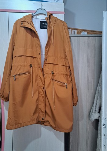 Kadın Kahverengi Kapüşonlu Uzun Ceket - Görsel 3