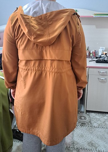 Kadın Kahverengi Kapüşonlu Uzun Ceket - Görsel 2