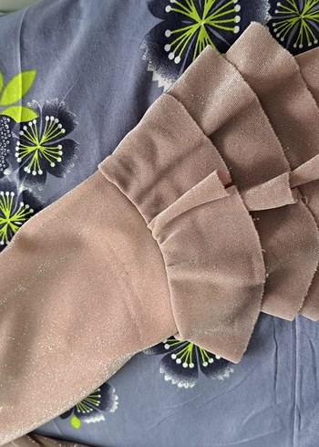 toz pembe Uzun Kollu Piliseli Kadın Elbise - Görsel 6