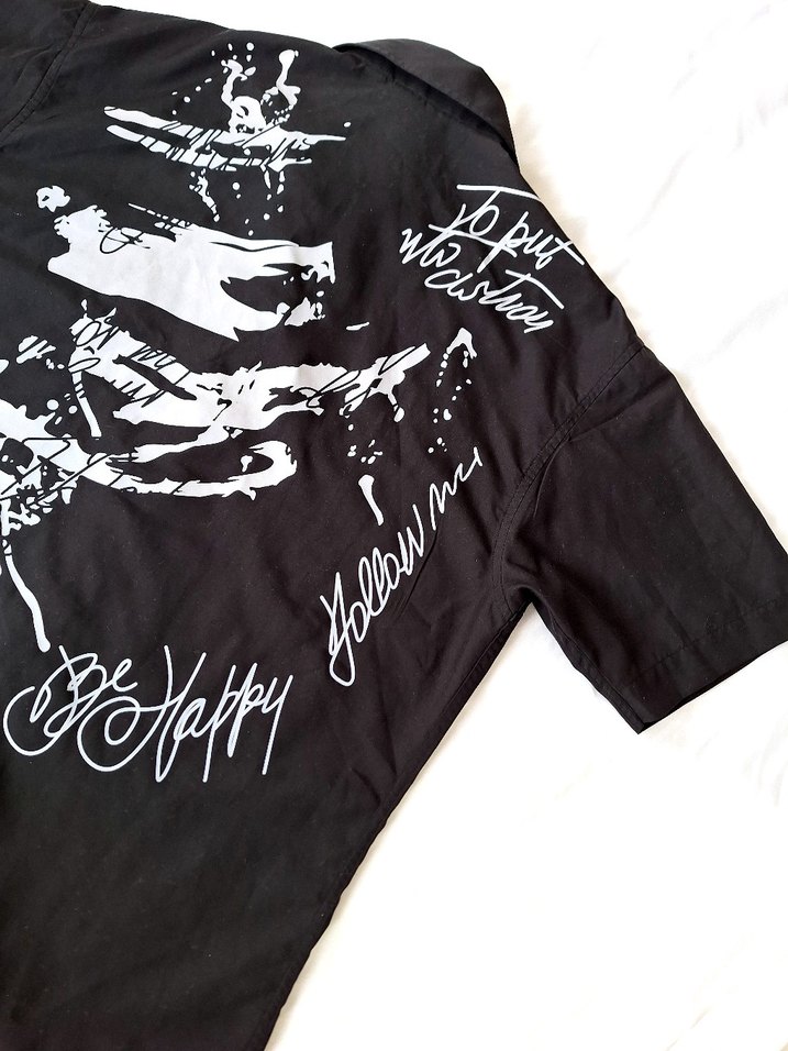 Siyah Kısa Kollu Erkek Gömlek - Görsel 5