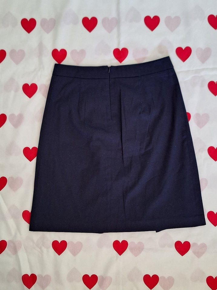 lacivert düğmeli midi etek - Görsel 2