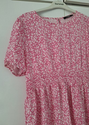 Pembe midi elbise - Görsel 4