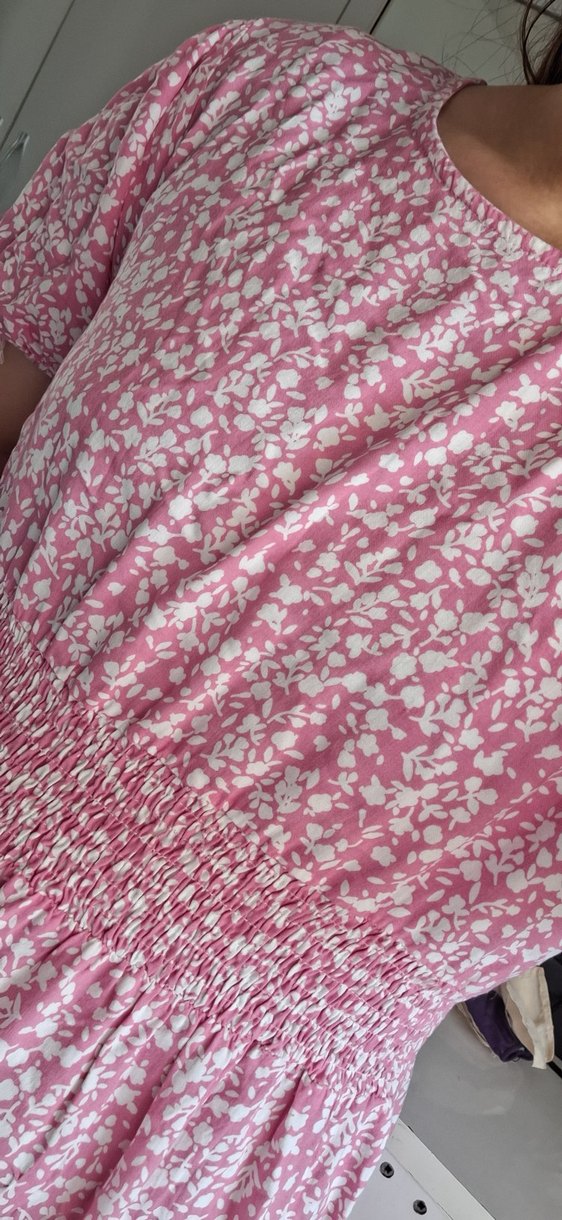 Pembe midi elbise - Görsel 5