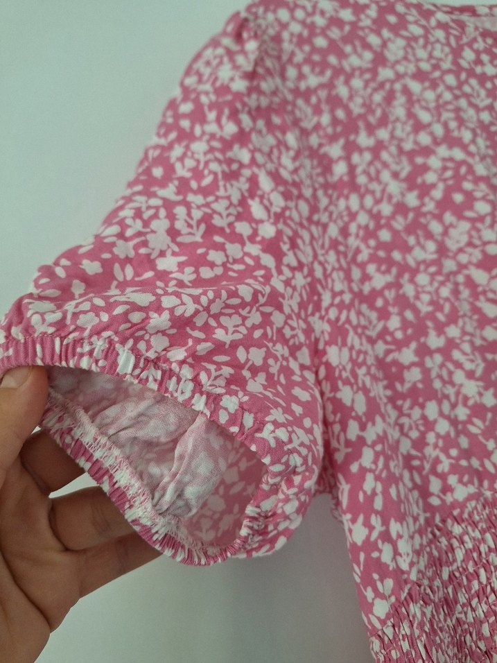 Pembe midi elbise - Görsel 3