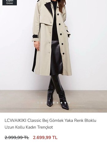 44 Beden camel Renk LC Waikiki Bej Renk Bloklu Kadın Trençkot