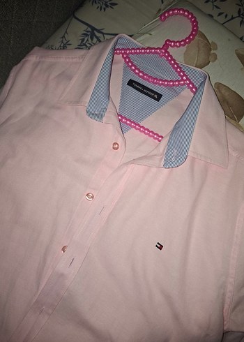 Tommy Hilghifer Pembe Düğmeli Kadın Pamuk Gömlek
