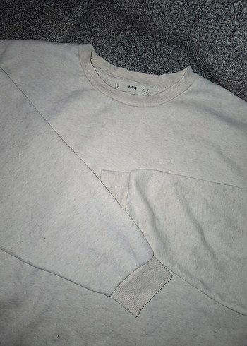 Mango Bej Kadın Sweatshirt Uzun Kollu Rahat Kesim - Görsel 5