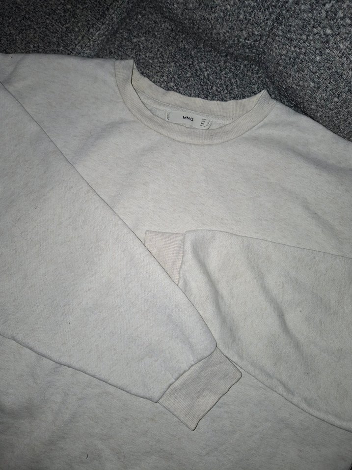 Mango Bej Kadın Sweatshirt Uzun Kollu Rahat Kesim - Görsel 5