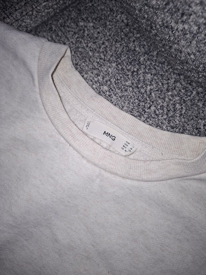 Mango Bej Kadın Sweatshirt Uzun Kollu Rahat Kesim - Görsel 4