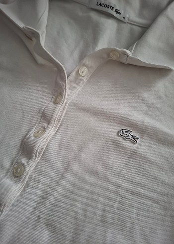 Lacoste Beyaz Düğmeli Polo Tişört orijinal - Görsel 2