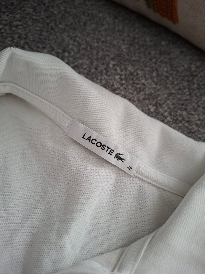 Lacoste Beyaz Düğmeli Polo Tişört orijinal - Görsel 3