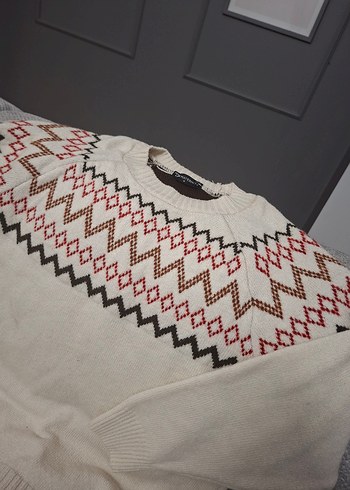 LC Waikiki Hamile Desenli Uzun Kollu Triko Kazak - Görsel 5