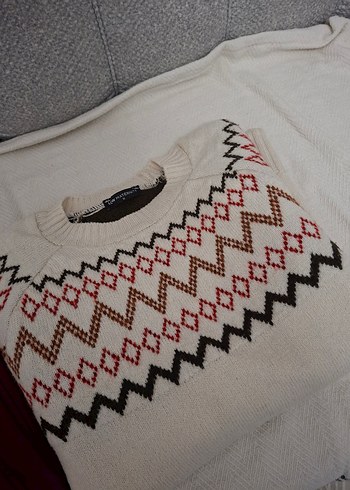 LC Waikiki Hamile Desenli Uzun Kollu Triko Kazak - Görsel 8