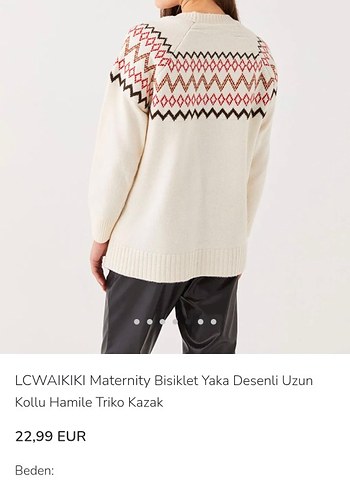 LC Waikiki Hamile Desenli Uzun Kollu Triko Kazak - Görsel 4