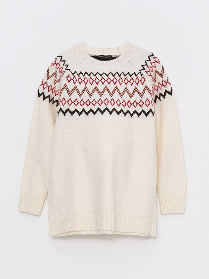 LC Waikiki Hamile Desenli Uzun Kollu Triko Kazak - Görsel 3