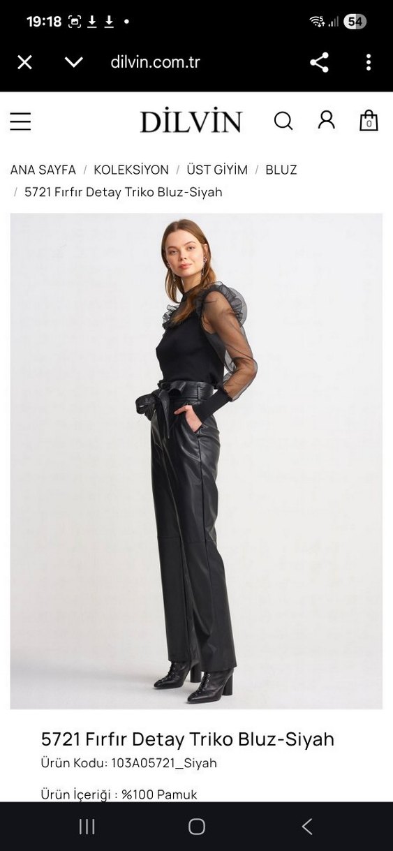 Gösterişli Siyah Deri Mini Bluz - Görsel 2