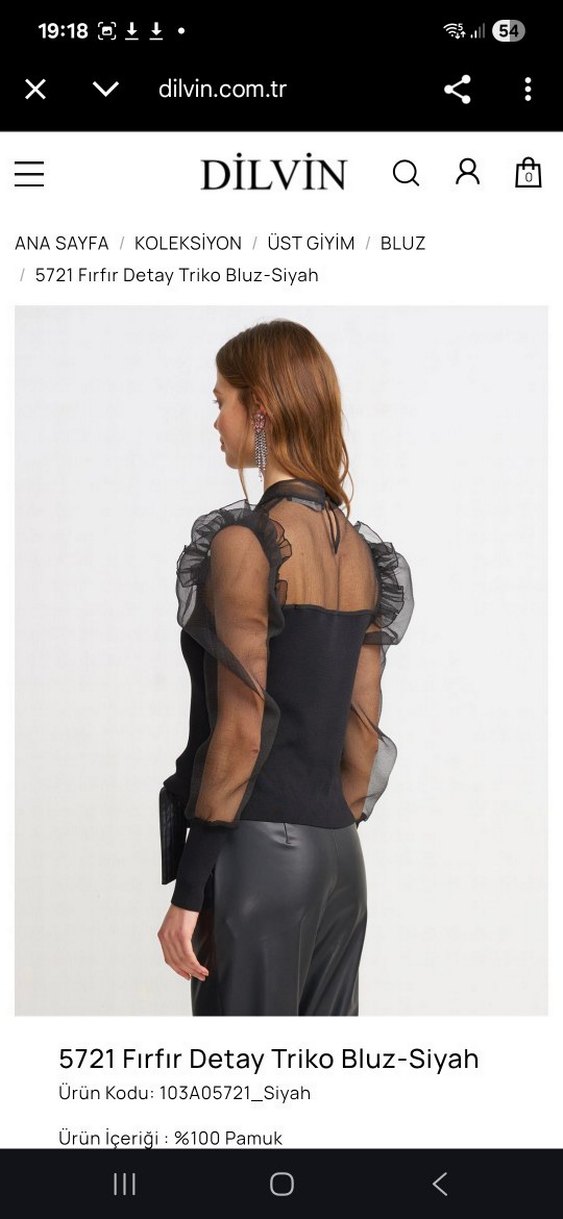 Gösterişli Siyah Deri Mini Bluz - Görsel 3