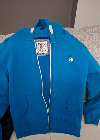 The spitalfield Erkek Çocuk Kapüşonlu Fermuarlı Mavi Sweatshirt - Görsel 2