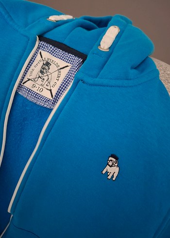 The spitalfield Erkek Çocuk Kapüşonlu Fermuarlı Mavi Sweatshirt - Görsel 4
