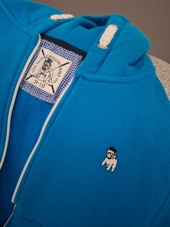 The spitalfield Erkek Çocuk Kapüşonlu Fermuarlı Mavi Sweatshirt - Görsel 4