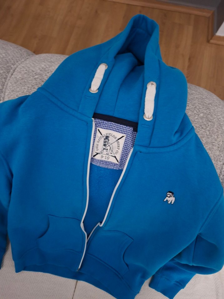 The spitalfield Erkek Çocuk Kapüşonlu Fermuarlı Mavi Sweatshirt - Görsel 5