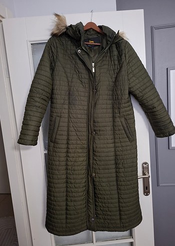 Kadın Gri Uzun Kış Montu - Görsel 2