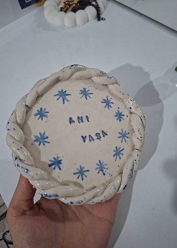 El Yapımı Bohem Seramik Takı Tabağı - Görsel 2