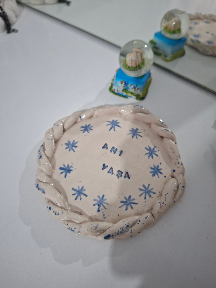 El Yapımı Bohem Seramik Takı Tabağı - Görsel 3