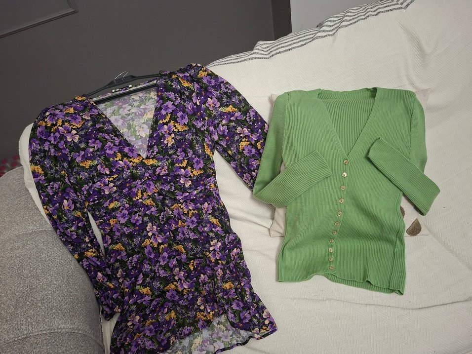 Pull & bear dress + Mor V Yaka 2'li set - Görsel 5