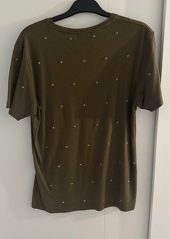 Üzeri desenli haki tshırt - Görsel 2