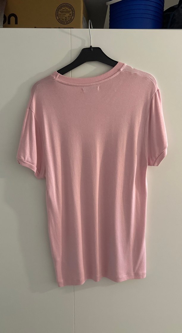 Pembe Kısa Kollu Basic Tişört - Görsel 2