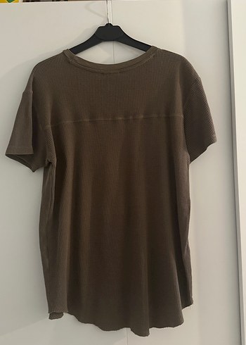 Yuvarlak yaka haki erkek tişört - Görsel 2