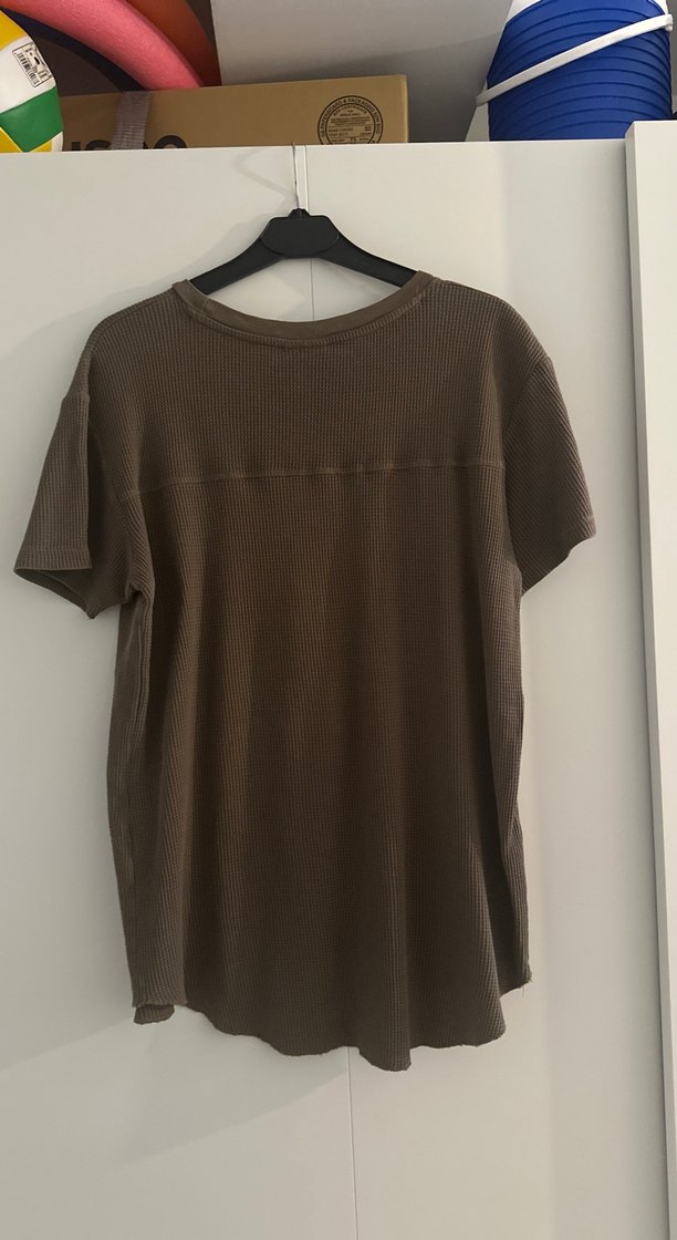 Yuvarlak yaka haki erkek tişört - Görsel 2