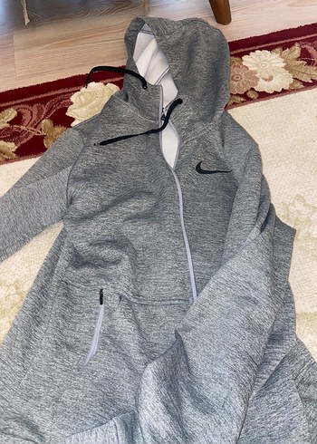 Erkek Gri Fermuarlı Kapüşonlu eşofman takımı - Görsel 2