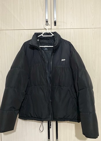 Erkek Siyah Fermuarlı Şişme Mont Oversize - Görsel 2