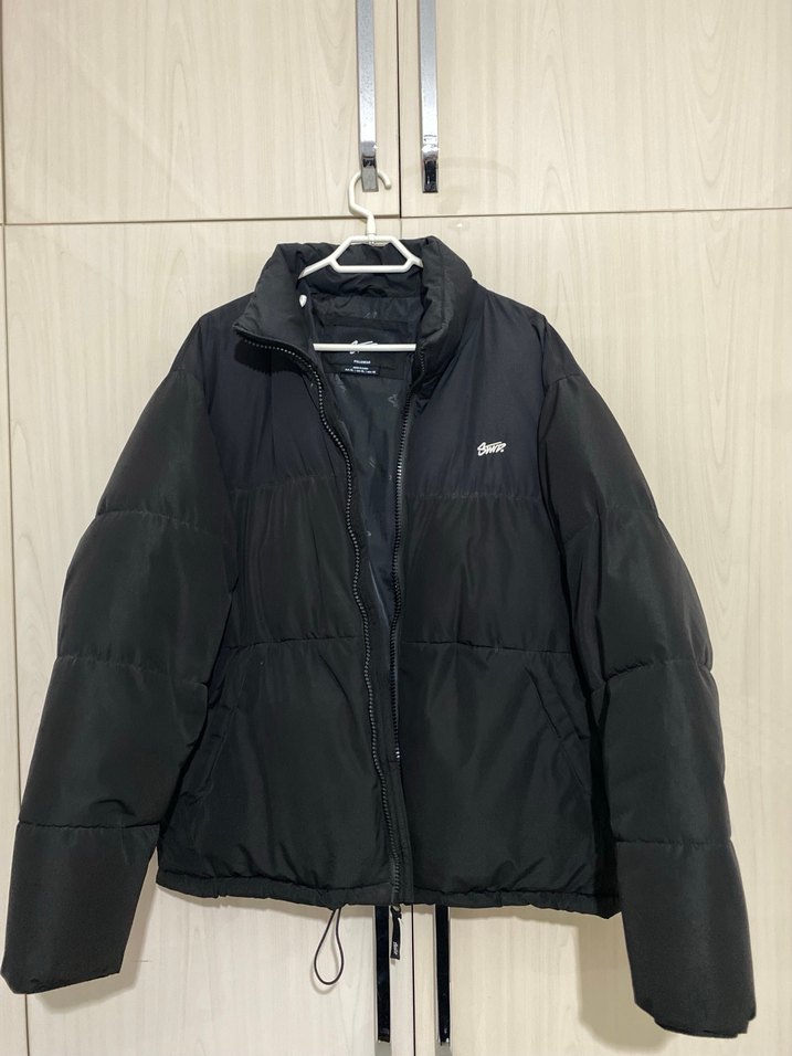 Erkek Siyah Fermuarlı Şişme Mont Oversize - Görsel 2