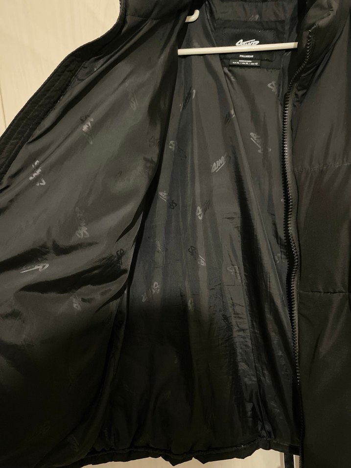 Erkek Siyah Fermuarlı Şişme Mont Oversize - Görsel 4