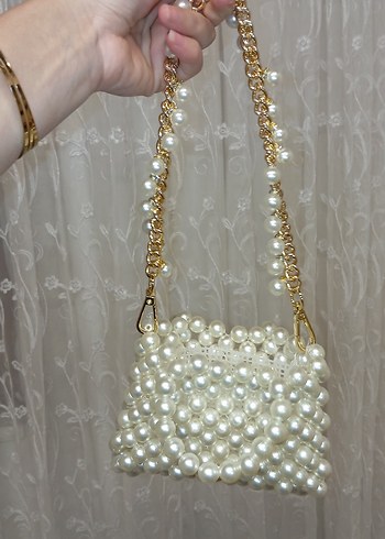 İncili el yapımı çanta - Görsel 2