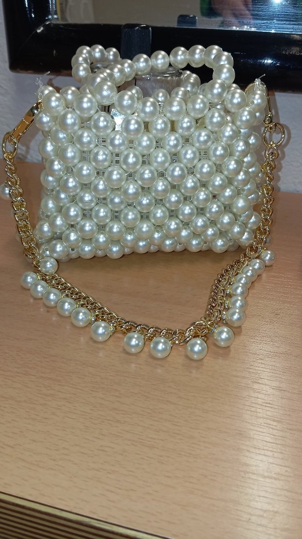 İncili el yapımı çanta - Görsel 4