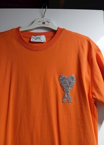 turuncu kısa kol yandan yırtmaçlı elbise - Görsel 5