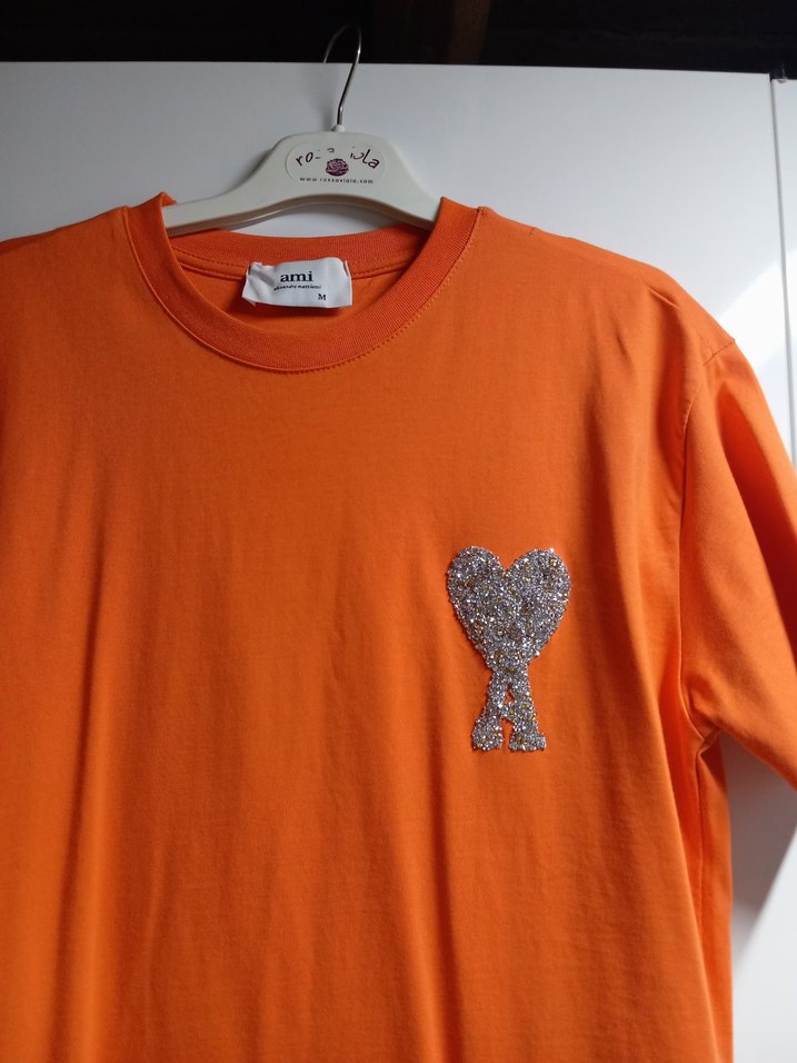 turuncu kısa kol yandan yırtmaçlı elbise - Görsel 5