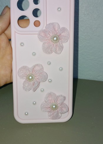 Pembe Bohem İnci Detaylı redmi 12 Telefon Kılıfı